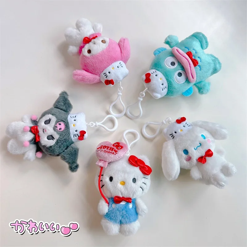 10Cm Kawaii 50Th Anniversary Series Kitty Plush Keychain Keyring Anime Doll Bag Fans Gift