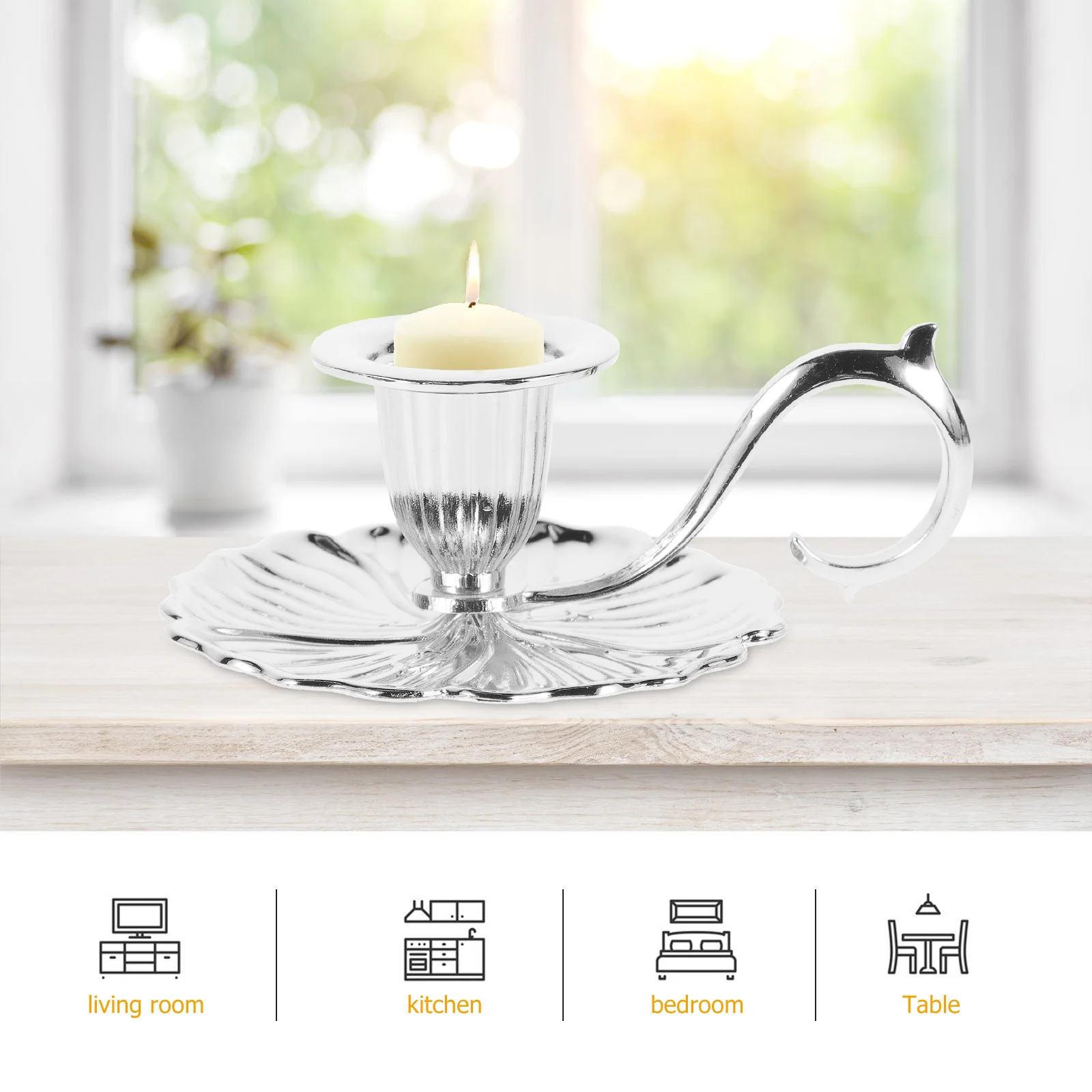 

Vintage Metal Holder Decorative Pillar Stand Table Centerpiece Desktop Ornament for Home Office Christmas