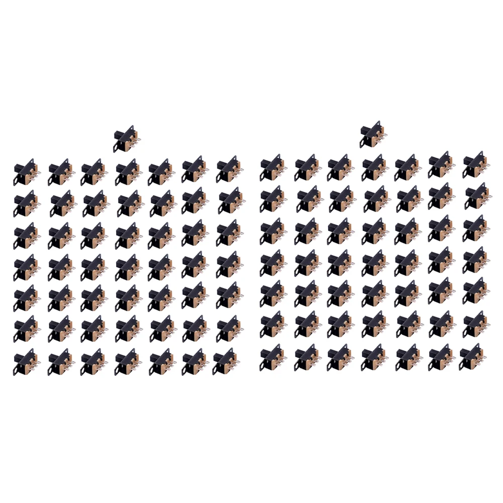 100pcs Slide Switch Panel Mount 2 Position 3 Pin Solder Lug Pin SS-12F15 ON/Off For Small Power Electronic Tools Control Parts