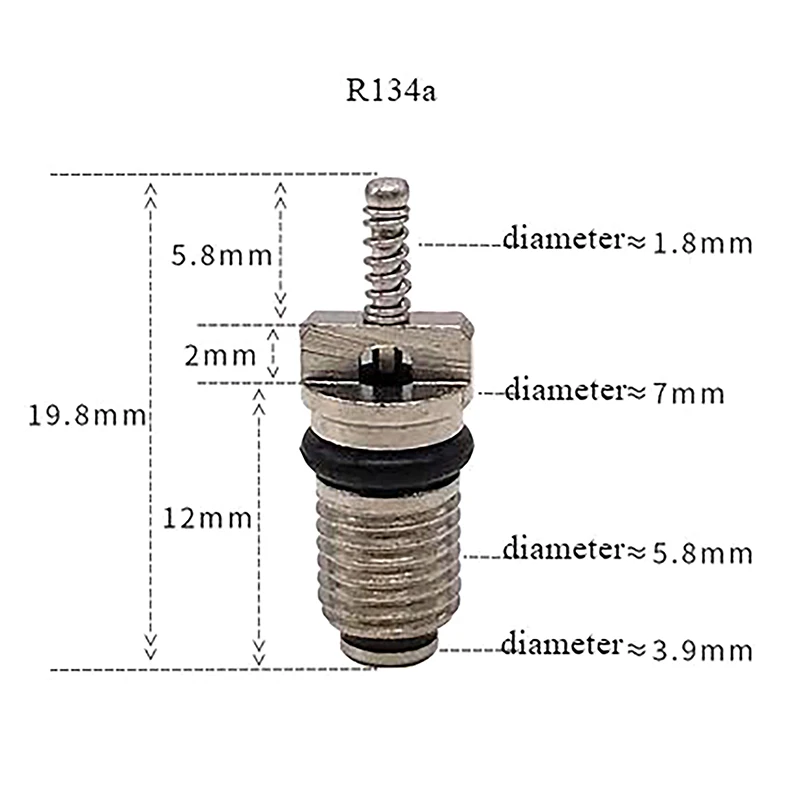 AC R134A katup inti, aksesoris mobil kendaraan anti panas Kit perbaikan jarum Core AC mobil otomotif 10 buah