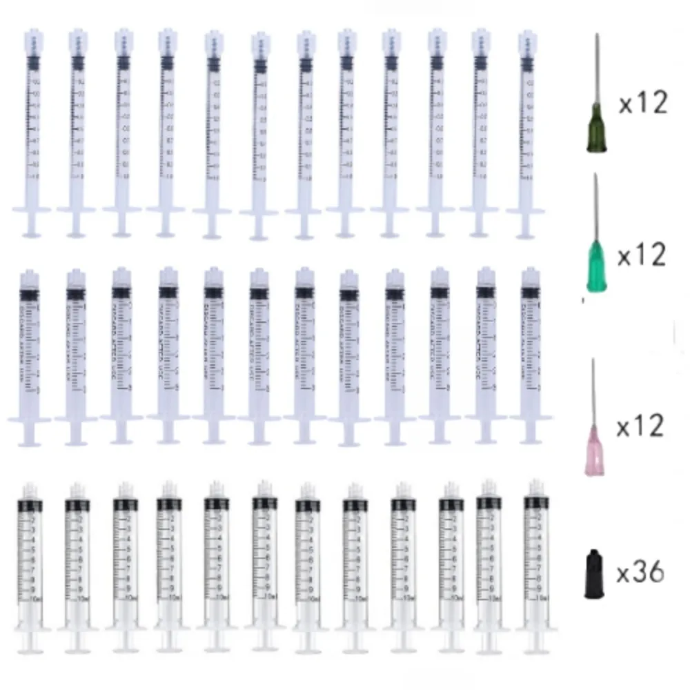 10ml 3ml 1ml Syringes with 14G 18G and 20G Blunt Tip Needles and Syringe Needle Caps for Refilling and Measuring