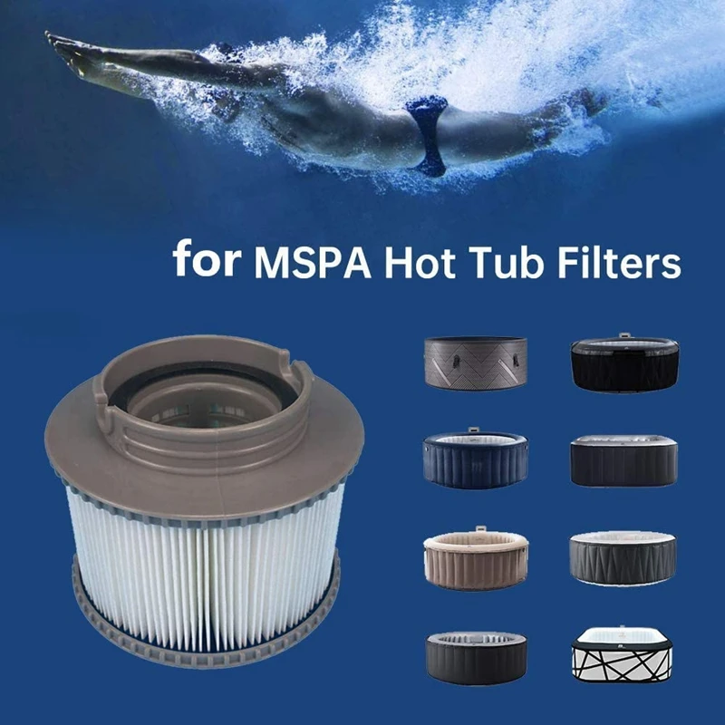 Substituição do filtro para MSPA FD2089, bomba de cartucho do filtro apto para todos os Hot Tubs atuais, 4 Pack