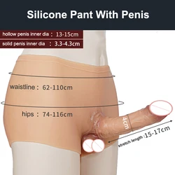 Wearable Unisex Pants With Penis Male Masturbator Artificial Dildo Sex Toys Couple Hollow Cock Pant Clitoris Stimulation