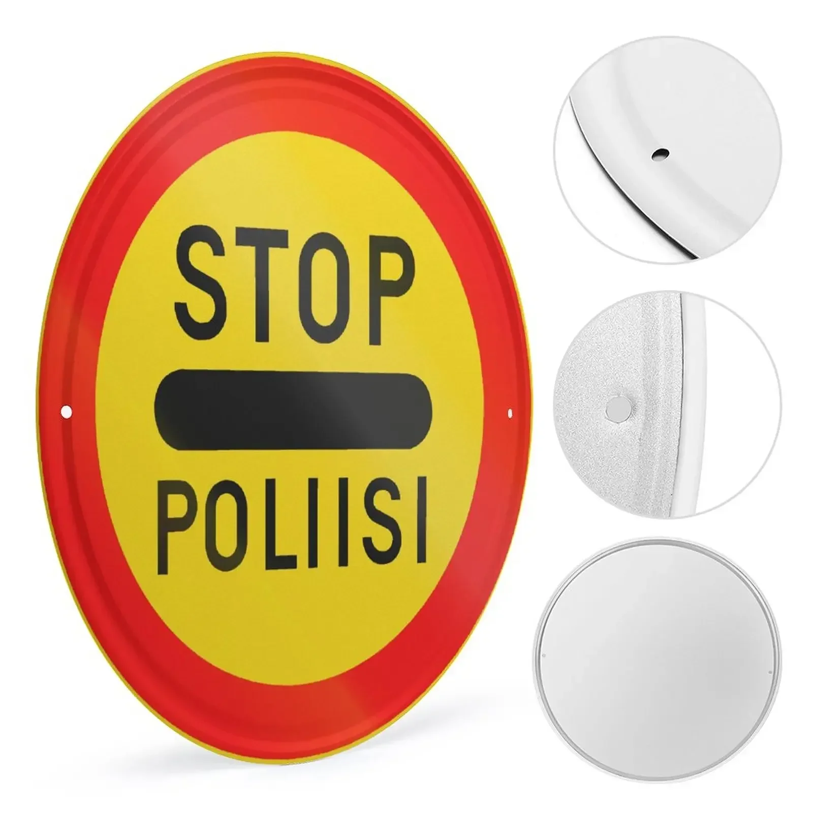 STOP Traffic Round Sign, decorazione circolare da parete in metallo per strada, Bar, caffè, Garage Wall,Diner, Pub, Fun Kitchen Metal Tin Signs