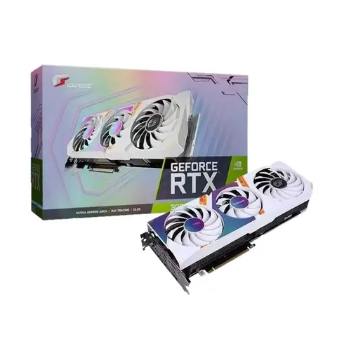 Bilashmart Used COLORFUL Igame RTX 3060 Ti Ultra W OC Graphics Card 8GB GDDR6 256 Bit 8Nm 14Gbps 1410Mhz 1665Mhz 3DP+HD Video Card