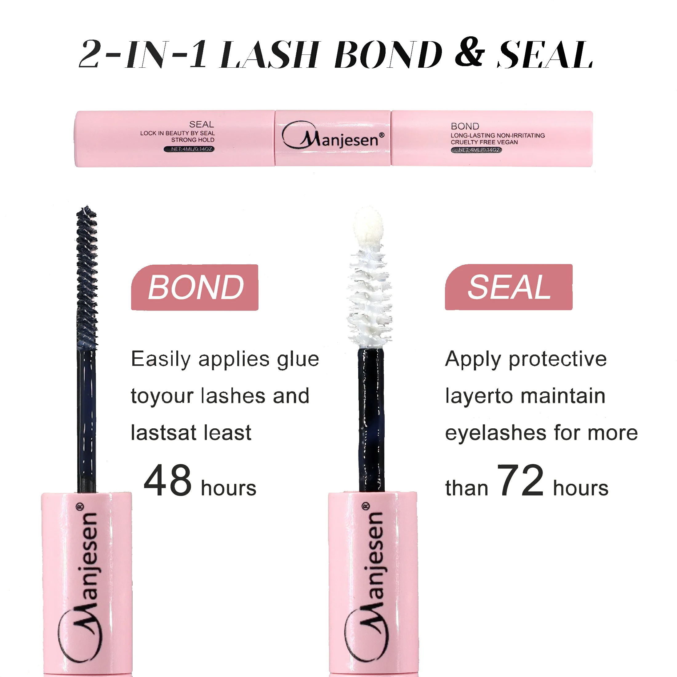 Glue False Eyelashes New Double Heads 2 In 1 Bond and Seal Lash Glue ,Waterproof Long Lasting DIY Cluster Eyelash Glue Cosmetics