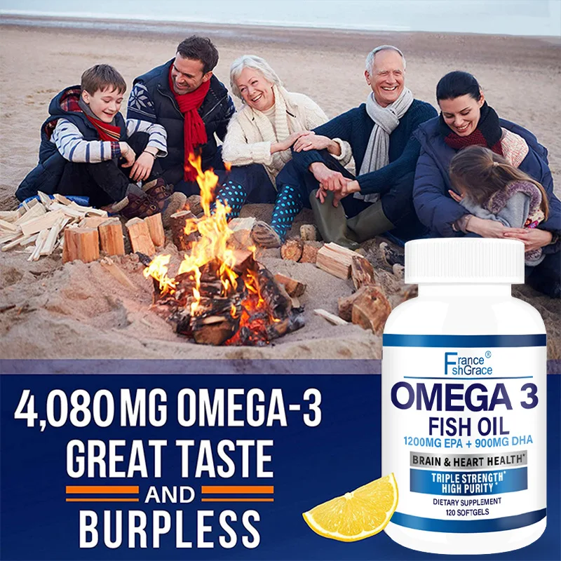 Omega-3 soft capsule fish oil benefits the cardiovascular system, protects eye fatigue, cognitive function, and learning ability