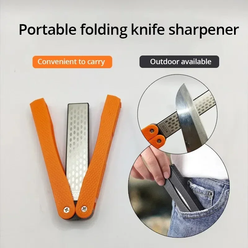 1/2pc Portable Double Side Grindstone Professional Kitchen Sharpener for Pocket Folding Knife Sharpening Stone Sharpener Diamond