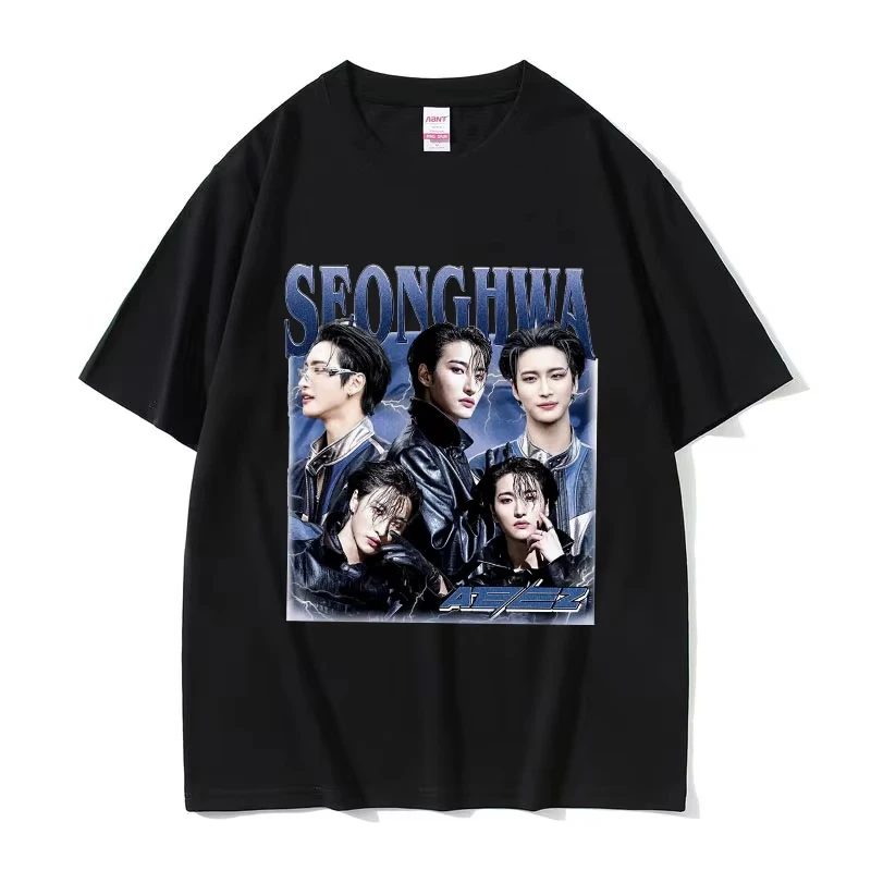 

2025 Korean Ateez Seonghwa World Tour Graphic T Shirt Men Women Fashion Kpop O-Neck Clothing T-shirts Casual Cotton T-shirt