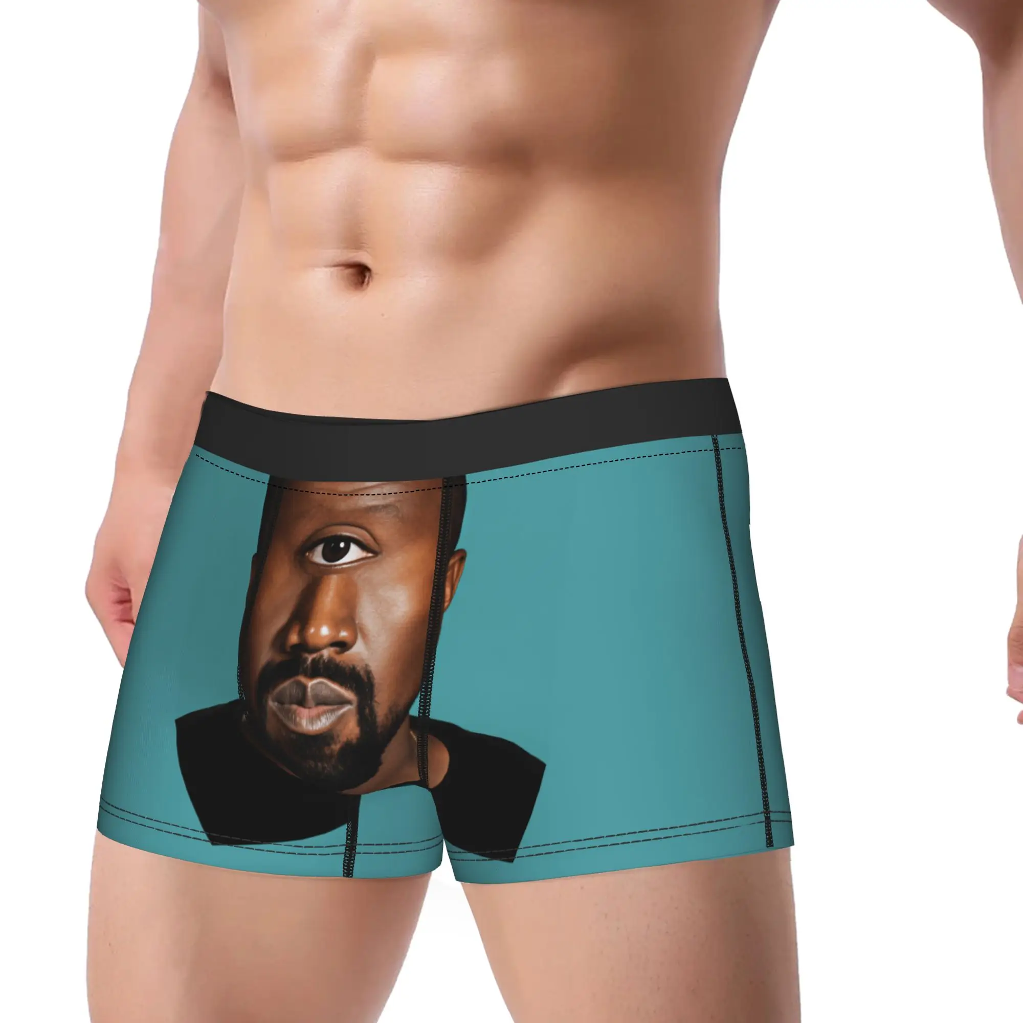 Kanye West Meme Trunk  Pouch Underwear Hot Sale Printed Shorts Briefs Sexy Soft Man Panties Plus Size