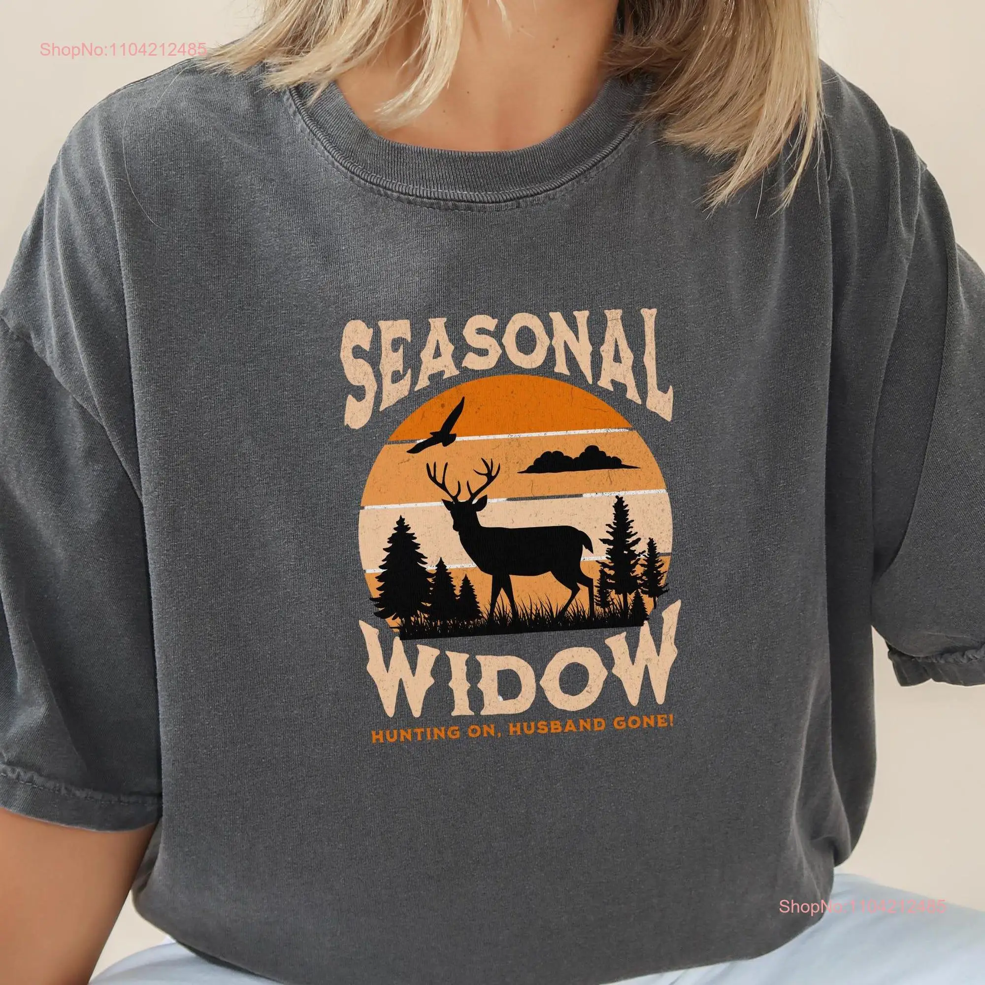 Hunting wife shirt Funny spouse season humor Deer widow tee gift Outdoor apparel long or short sleeves