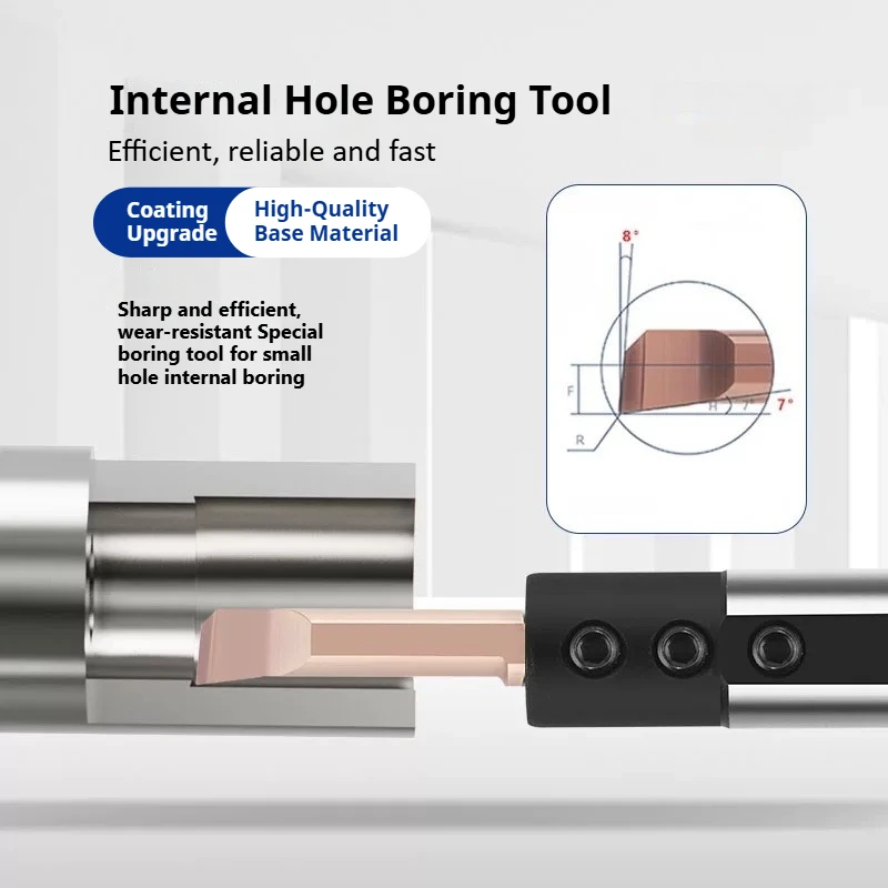 Solid Carbide Boring Bar Set MTR/MTL Mini Bore Turning Tool Profiling Cutter for Small Holes Lathe Tool - 0.8-10mm Dia 6mm Shank