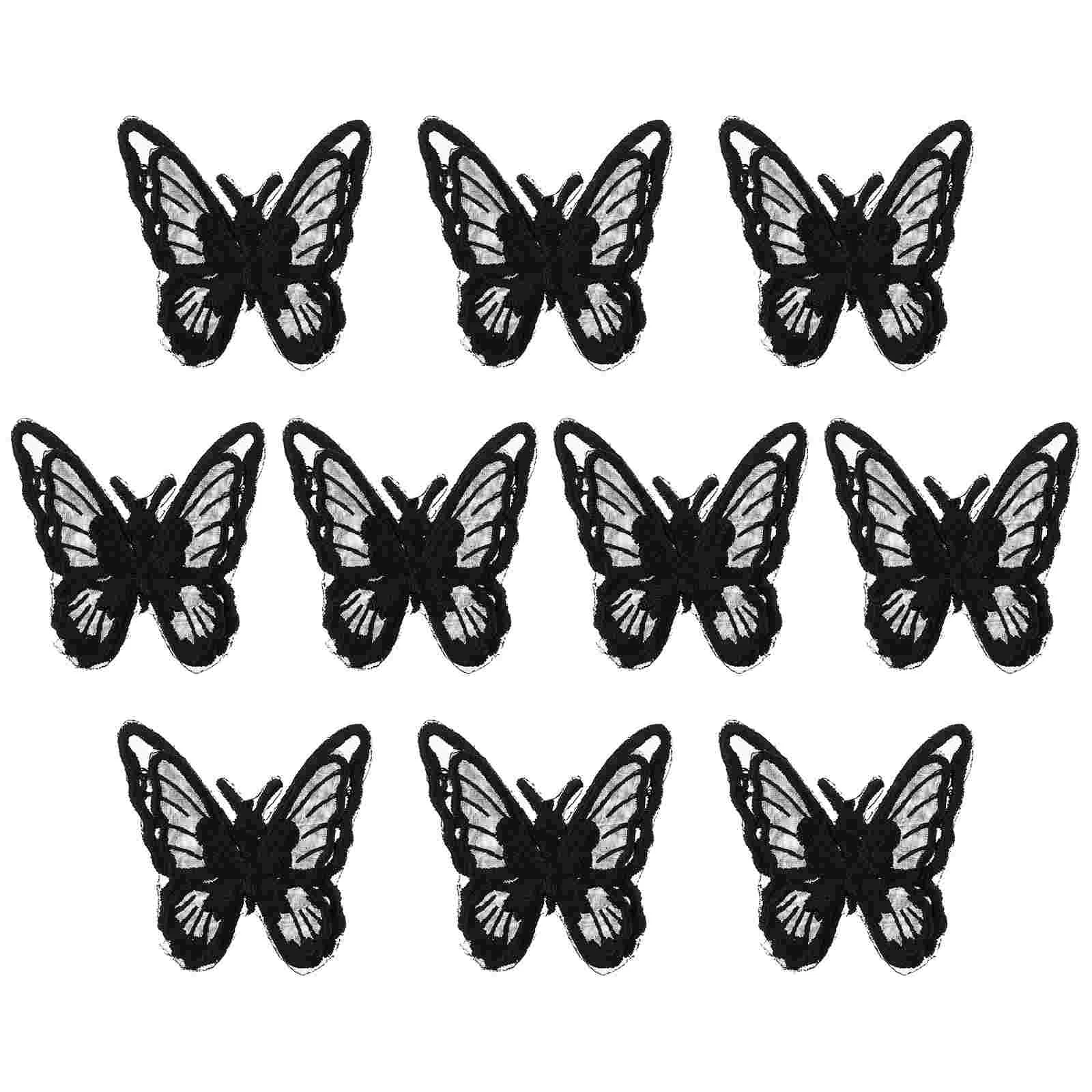 

10 Pcs Double Layer Butterfly Cloth Patch Embroidery Patches Decorate Butterflies Clothes Appliques Hot Melt Sticker Repair