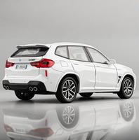 1:32 BMW X3M SUV Alloy Metal Diecast Model Car Sound & Light Pull Back Collection Hobby Decorative Ornaments Enthusiasts Present