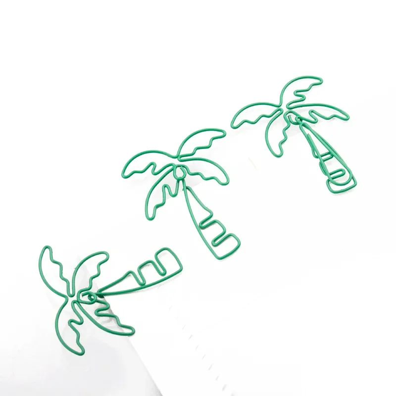 Imagem -04 - Coconut Tree Paper Clip Forma de Árvore Special-shaped Pin Clipes de Papel Bonito Clipe de Metal Decorativo Planner Clips Paperclip 50 Pcs