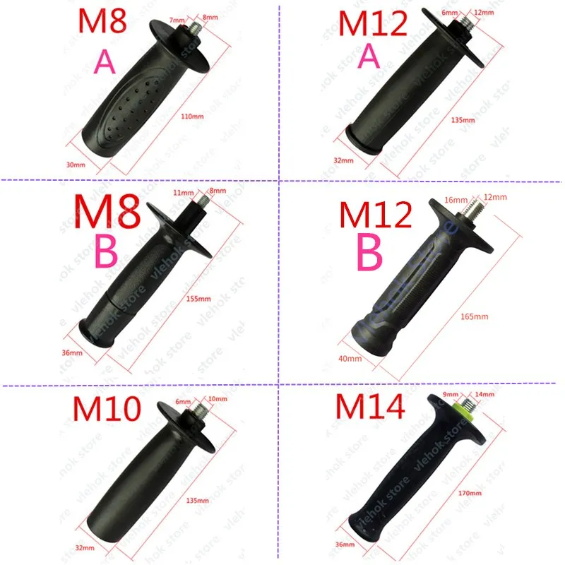 M8 M10 M12 M14 вспомогательная ручка база Замена для BOSCH DeWALT HITACHI MAKITA RYOBI METABO Milwaukee электроинструменты аксессуары