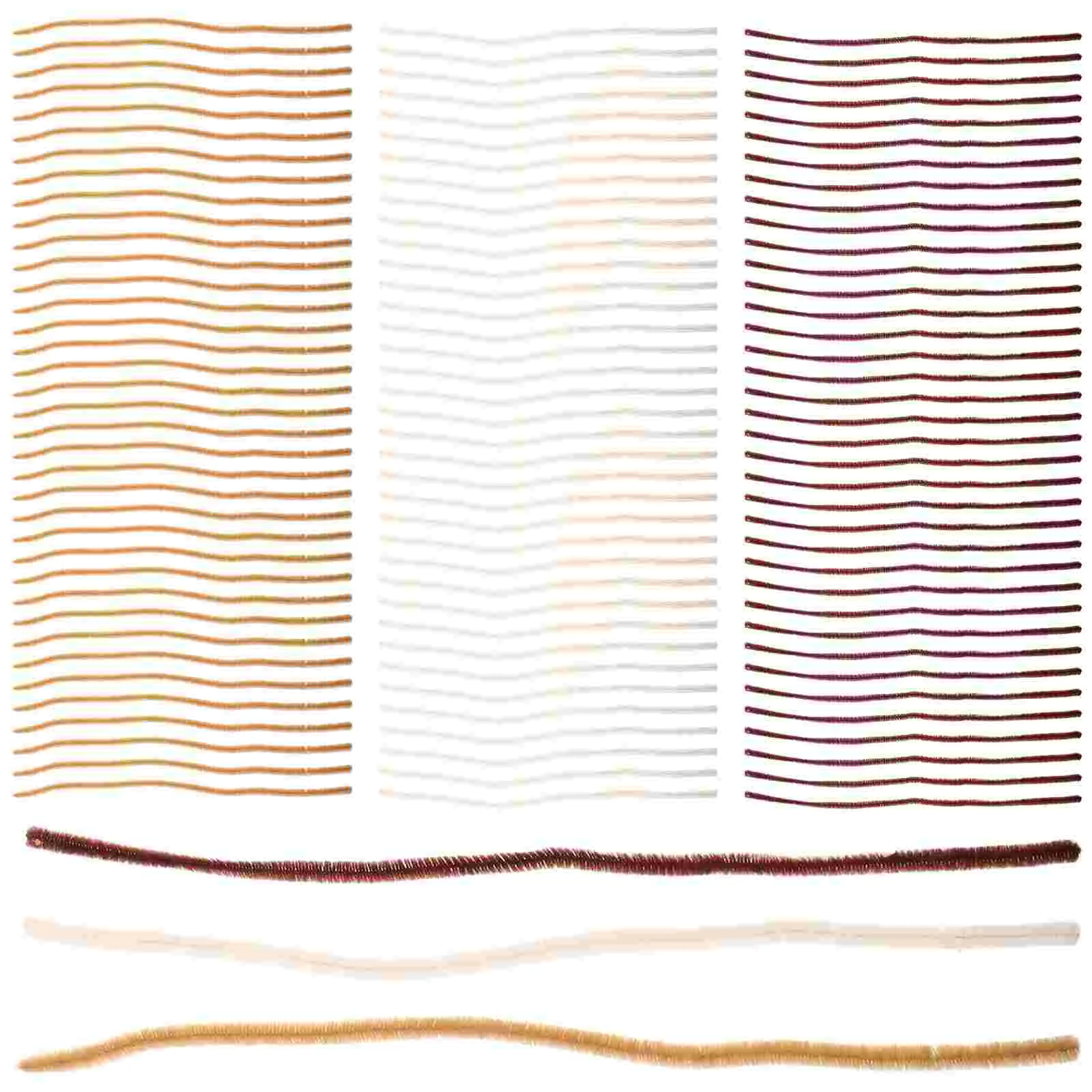 

300 Pcs Plush Strip and Crafts Chenille Stems Material Package for Brown Pipe Cleaner Thick Cleaners Child