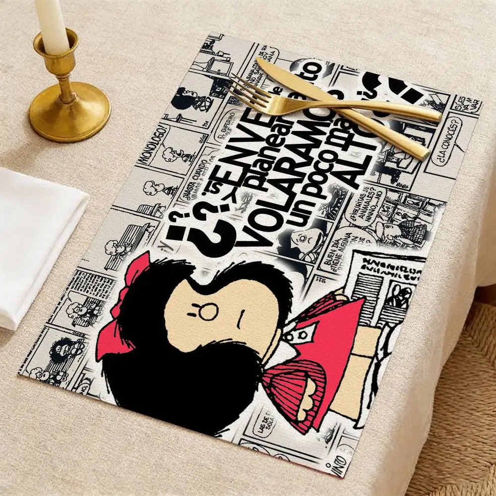 1-Piece Cartoon Cute Print Placemat, Washable, Essential Placemat for Kitchen, Dining Table & Outdoor Picnic
