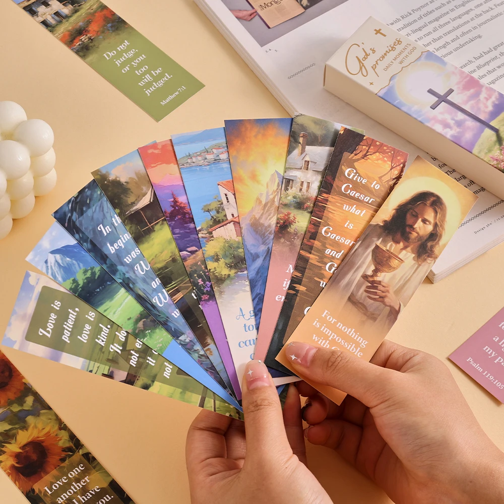 50-teiliges Bibelvers-Lesezeichen-Set mit inspirierendem Zitat auf Papier für die tägliche Ermutigung, perfekte Geschenke für Leser und Gläubige