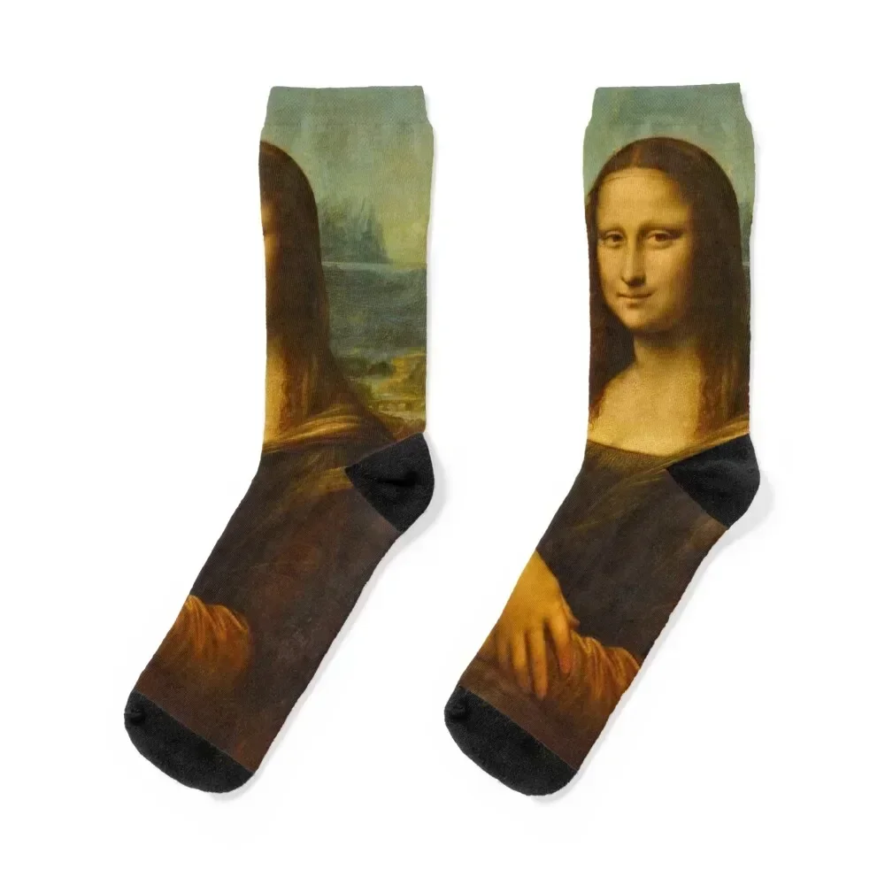 Leonardo da Vinci Mona Lisa, La Joconde, 1503-1519 Calcetines regalos divertidos calcetines de fútbol antideslizantes para niña y hombre