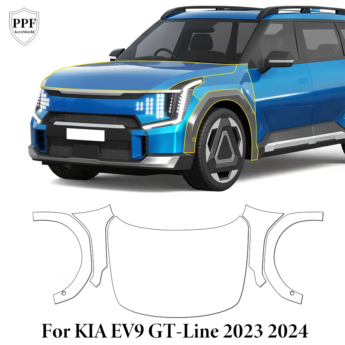 

Для KIA EV9 GT-Line 2023 2024: Защитная пленка из ТПУ, прозрачная матовая, предварительно вырезанная, PPF, устойчивая к царапинам, для кузова автомобиля, самовосстанавливающаяся