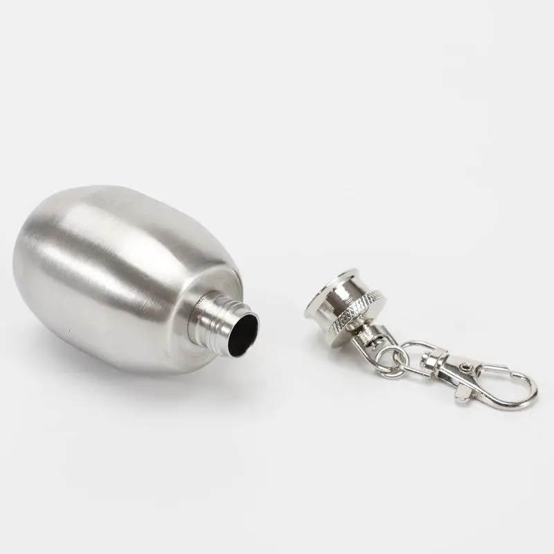 Mini 1oz Edelstahl-Hüftflasche mit Schlüsselanhänger, Leicht und Langlebig – Detail 8