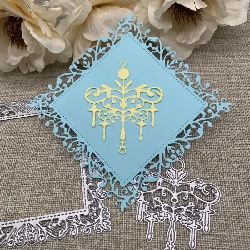 

Lace leaf vine square frame Metal Cutting Dies Stencils For DIY Scrapbooking Decorative Handcraft Die Cutting Template Mold
