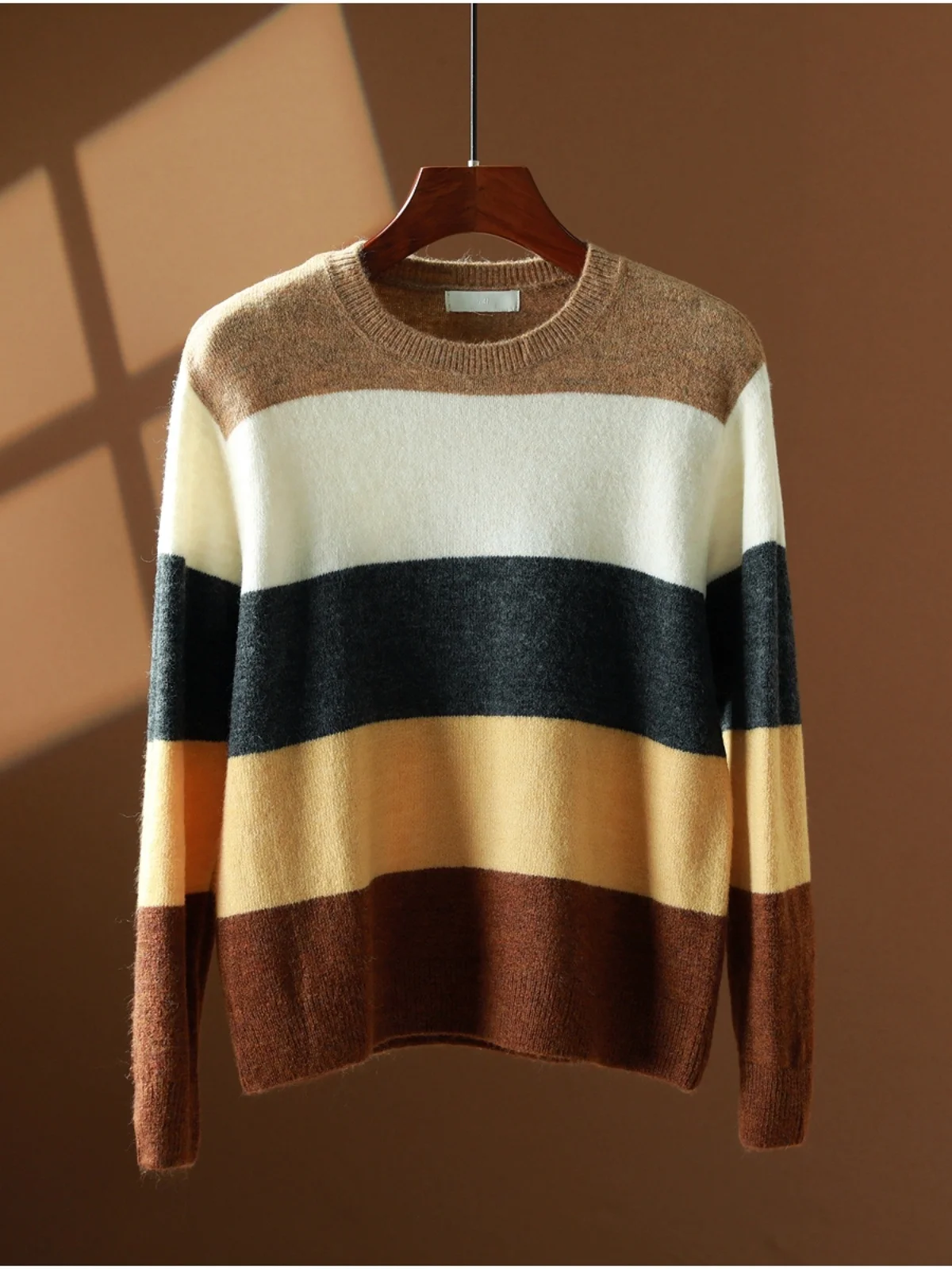 

Faionable Loose round Ne Striped Knitwear Simple Versatile Base Layer Sweater MS Series Autumn ential Casual Commute S...