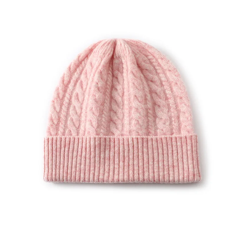 Wool knitted warm thickened twisted dome ear protector wool hat