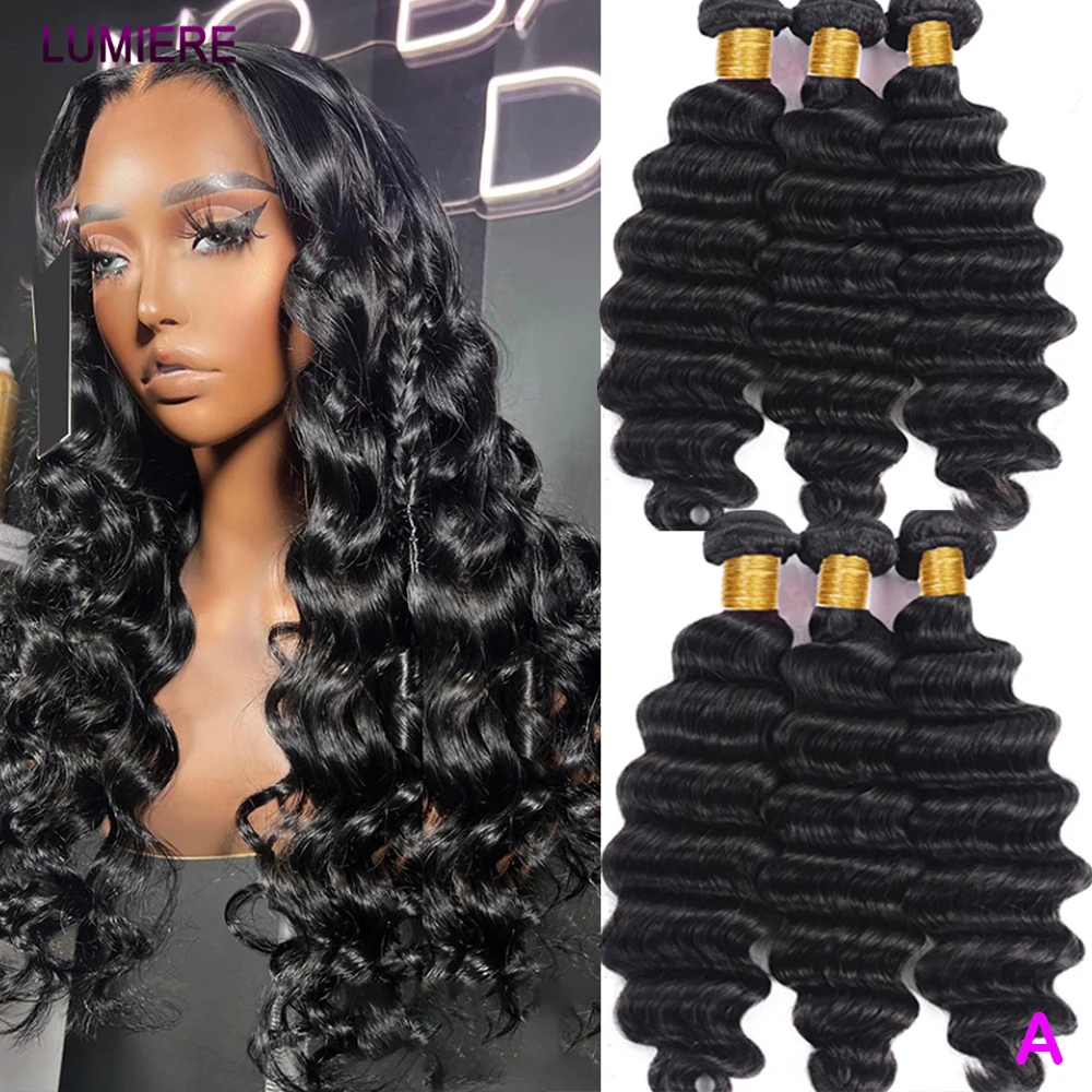 

Дешевые 30 32-дюймовые свободные пучки человеческих волос с глубокими волнами Необработанные девственные индийские волосы Пришитые пучки 100% необработанные девственные волосы 18A