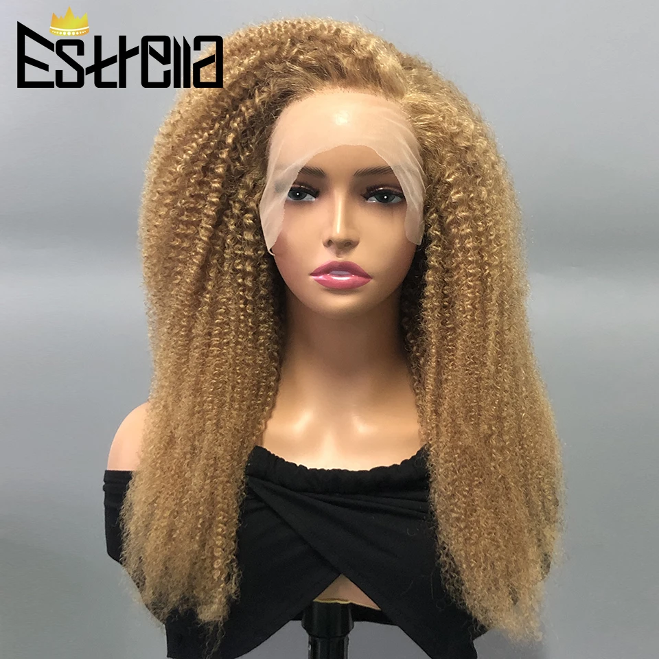 Afro Kinky Curly Human Hair Lace Frontal Wig 180% Density Brazilian 13x4 Curly Lace Front Human Hair Wigs For Women Pre Plucked