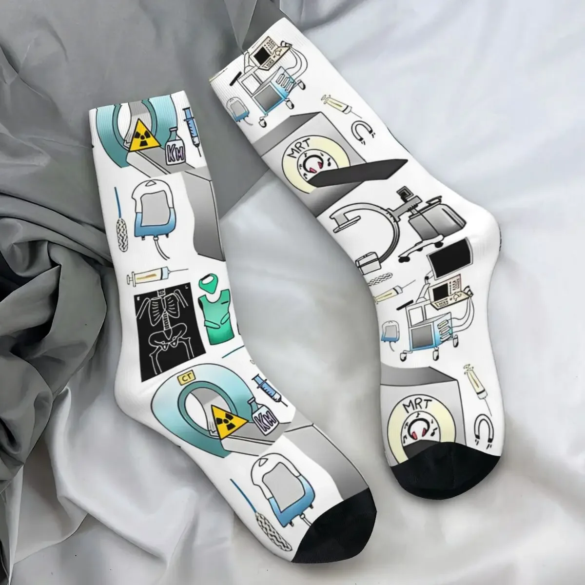 Radiology Medical Care Socks Winter First Aid Stockings Retro Men Medium Soft Socks Printed Climbing Non Slip Socks