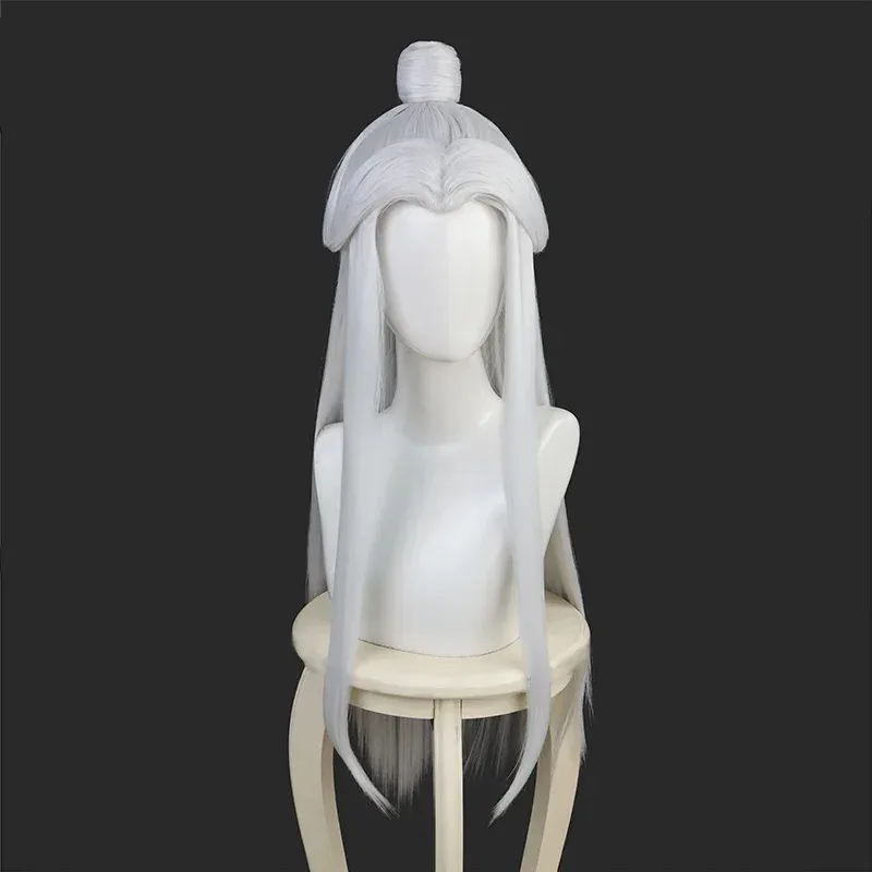 LQAnime Tian Guan Ci Fu 코스프레 Bai Wuxiang 중국 고대 가발 Hanfu Hair Heaven 공식의 축복 슬픈 기쁨 마스크 Hallowee