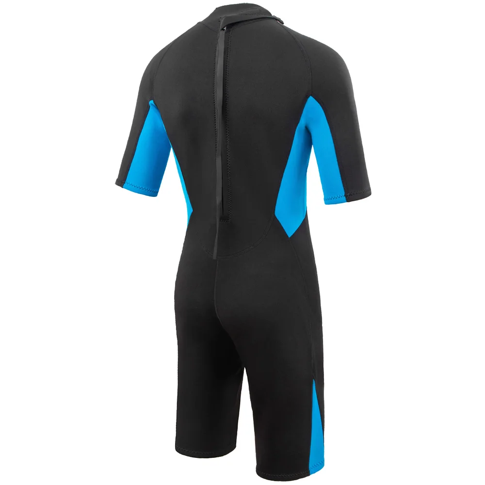 Herren-Neoprenanzug, 3 mm Neopren, kurzärmelig, einteilig, Frühlings-Tauchanzug, hinten, Reißverschluss vorne, Surfen, Tauchen, Schwimmen, Schnorcheln, Kajakfahren – Detail 12