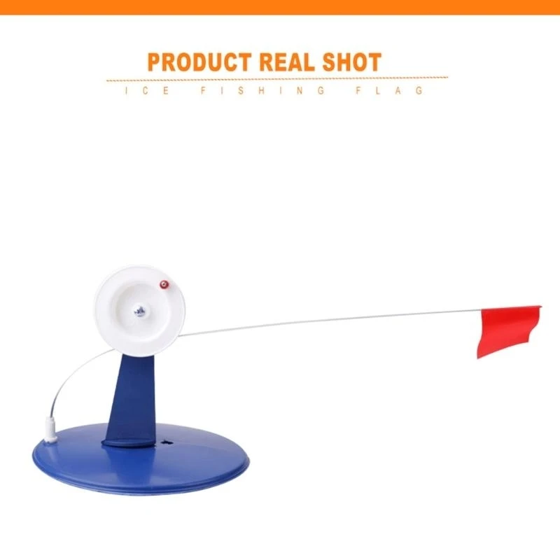 6pcs طرف الصيد الجليدي يرفع مؤشرات صيد الأسماك الجليد تشمل الأعلام والحقيبة