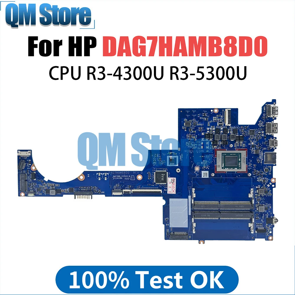 

DAG7HAMB8D0 Mainboard For HP Pavilion 15-EH Laptop Motherboard With R3-4300U R3-5300U CPU 100% Fully Tested