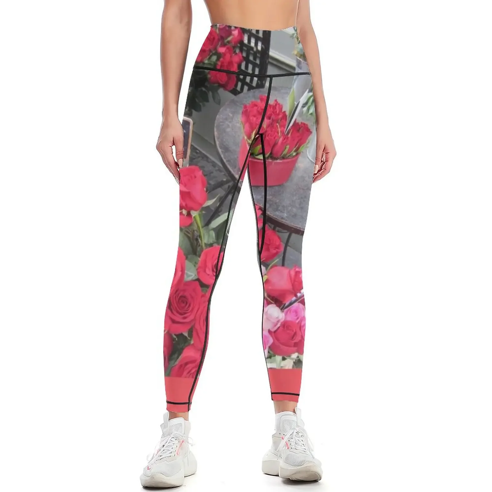 

Paris Rose Florist Shop Leggings leggins push up woman flared gym's sportswear workout clothes for Womens Leggings