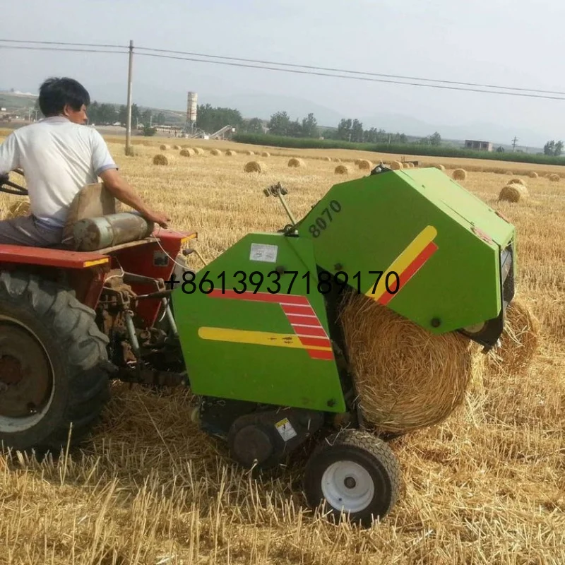 Wholesale Agricultural Machinery Tractor Mounted Mini Hay Baler Machine Automatic Pickup Straw Baling Packaging Equipment