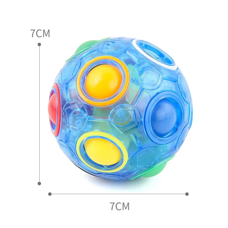 Magic Rainbow Puzzle Ball Speed Cube Ball Fun Stress Reliever Brain Teaser Color Matching 3D Puzzle Toy for Children Teen Adult