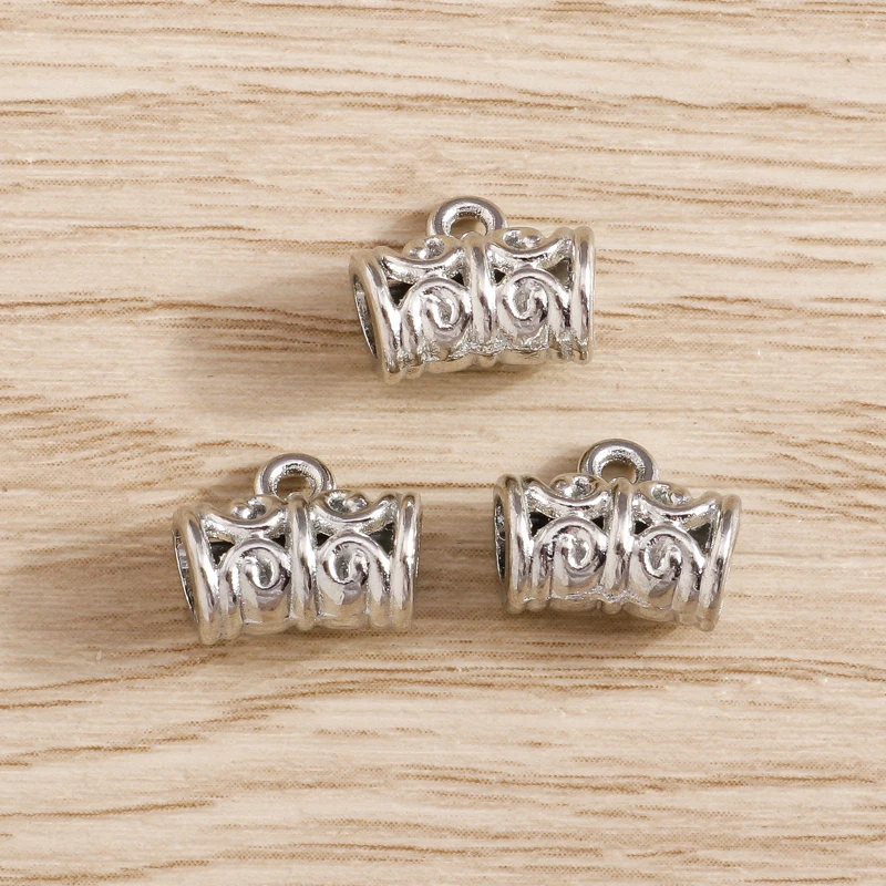 Tusember 20 Stück 9*11mm vergoldete und versilberte Verschlüsse, Verbinder, Anhänger, Abstandshalterperlen für Armbänder, Halsketten und Schmuck – Detail 4