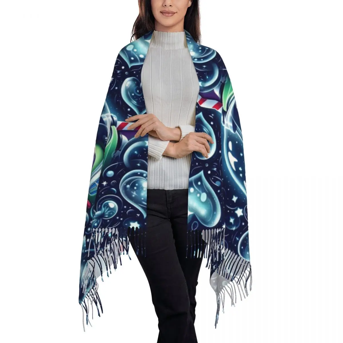 مخصص طباعة قصة لعبة الطنانة الخفيفة وشاح الرجال النساء الشتاء الدافئة الأوشحة الكرتون لطيف أنيمي شال التفاف