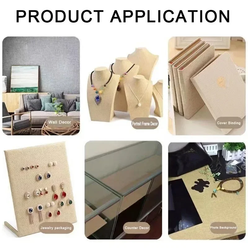 Self-adhesive Linen Fabric for Handmade Book Cover DIY Wall Cabinet Renovation Gifts Box Frame Decoration Linen Repair Patches