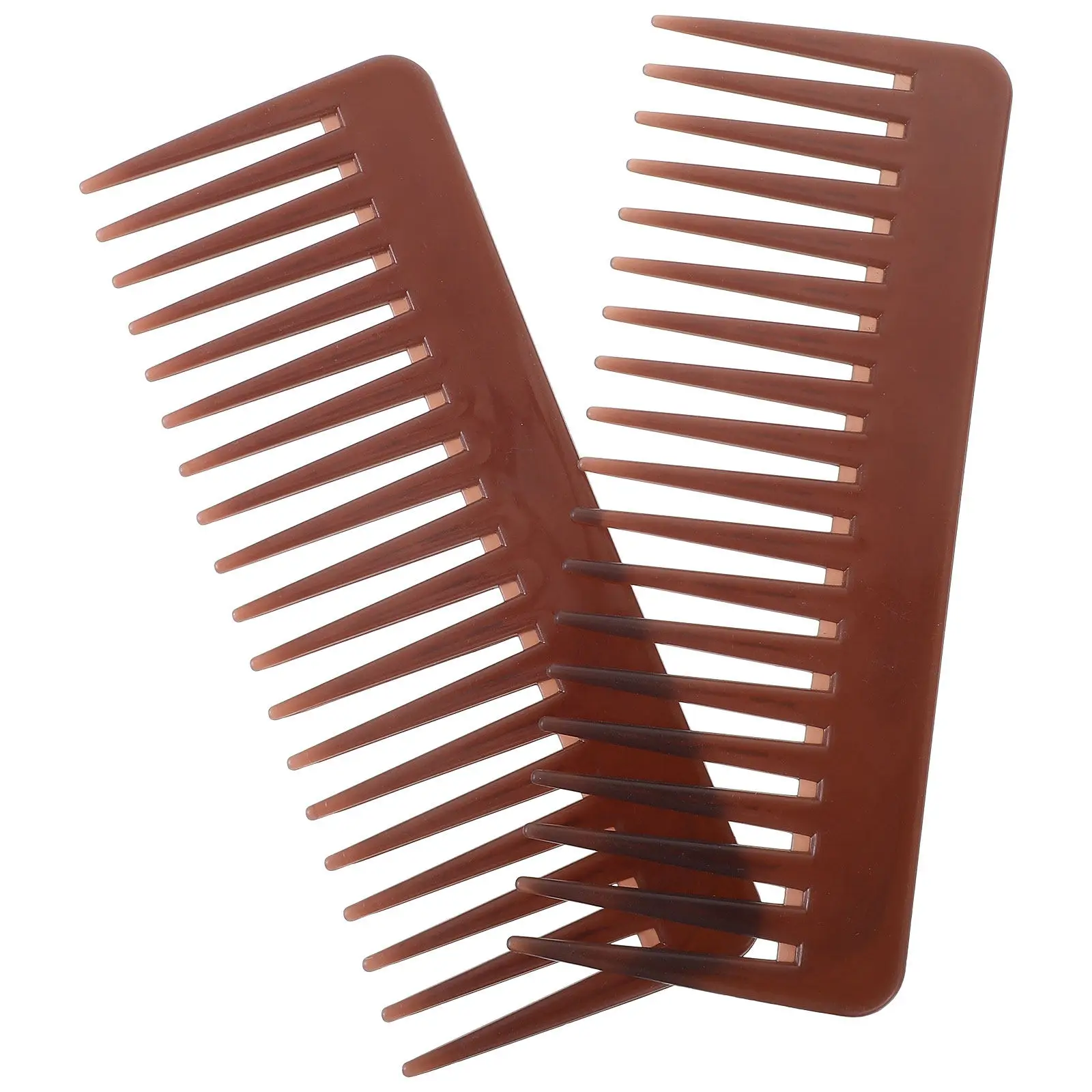 

Набор из 2 расчесок с широкими зубьями для распутывания кудрявых и густых волос, пластиковая расческа для укладки, портативный парикмахерский инструмент