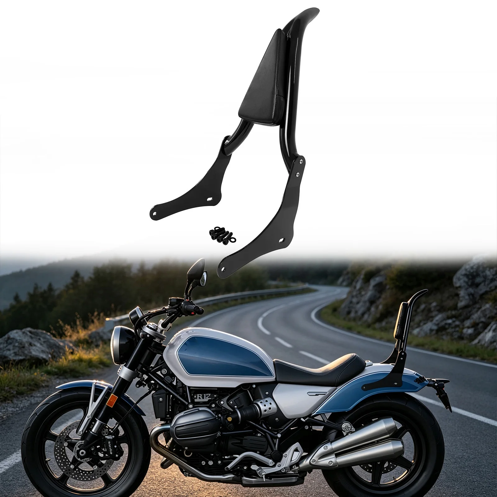 Detachable Motorcycle Rear Backrest Sissy Bar Fit For BMW R12 R 12 2024-2026 Passenger Rear Back Rest Sissybar