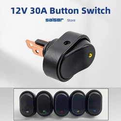 10pcs ASW-20D 30A 12VDC Car Boat Auto Push Button On Off With Dot LED Light Illuminated Red Green Blue Yellow Rocker Switch
