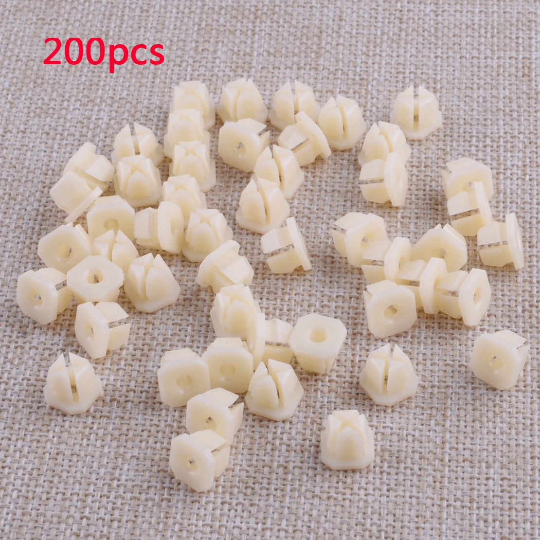 200pcs White Car Headlight Bezel Grill #8 #10 Screw Nut Clip Fit for Chevrolet Buick 5/16