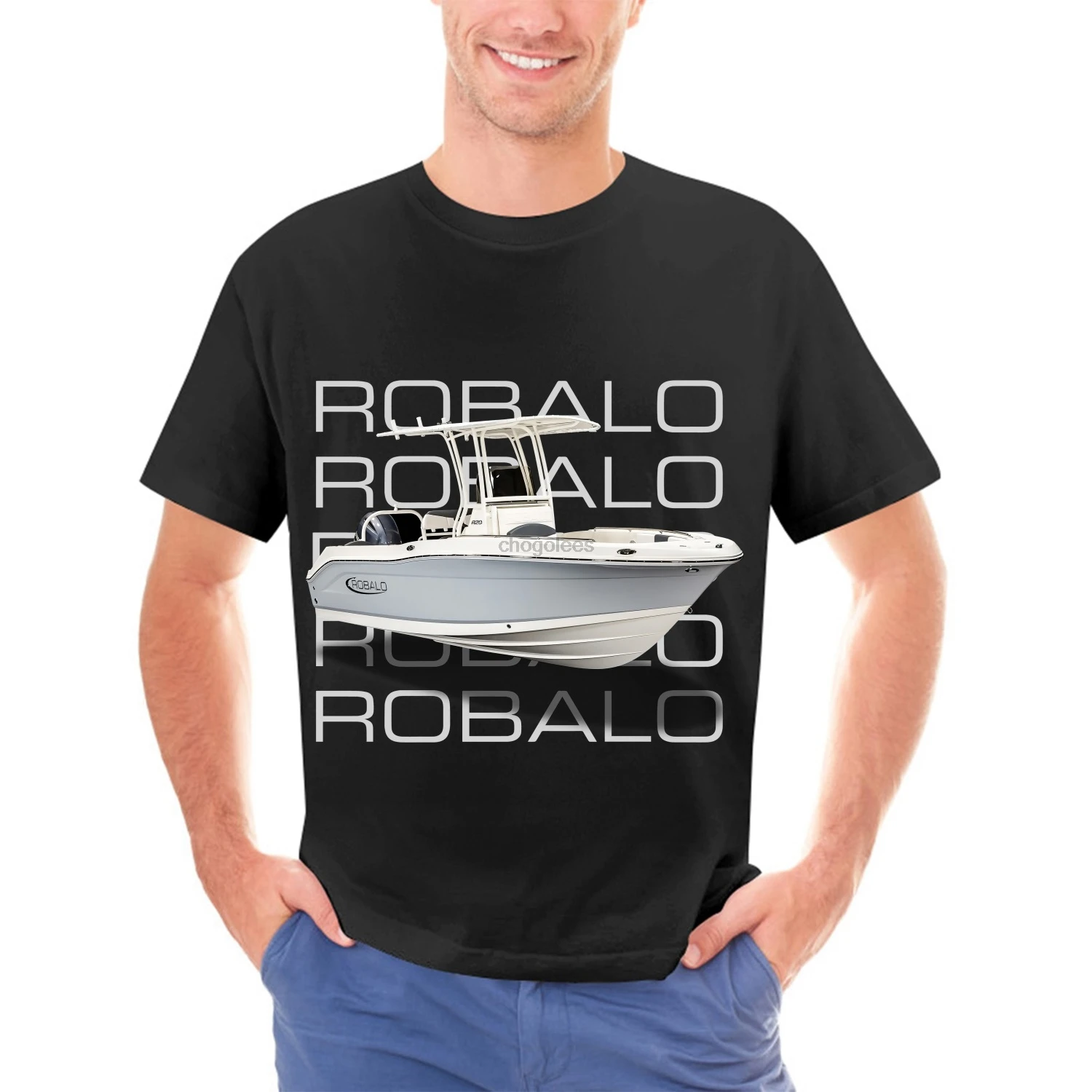 Novo design Robalo Boats Logo Classic Premium Camiseta S a 2XL JK