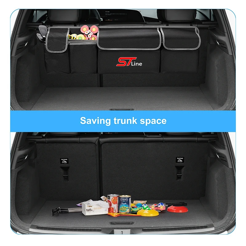 Car Trunk Organizer Backseat Storage Bag High Capacity Multi-use Automobile Interior For Ford ST Line FOCUS 2 Fiesta MK2 MK3 MK4