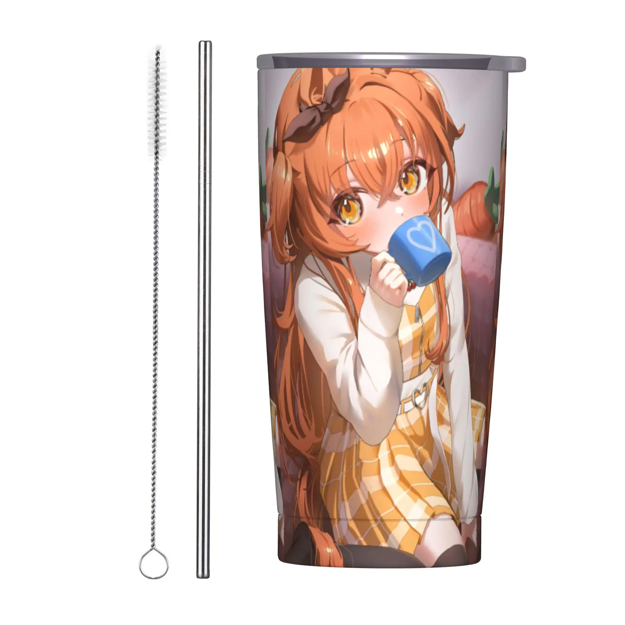 Stainless Steel Tumbler Umamusume Pretty Derby Mayano Top Gun Coffee Mug Heat Preservation Hot Drink Car Mugs Beach Water Bottle