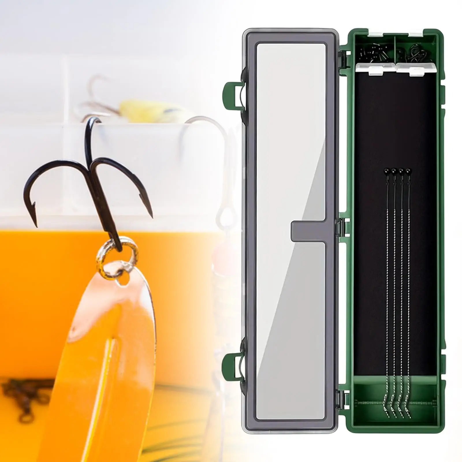 

Ящик для хранения крючков для ловли карпа, держатель снаряжения для пресной воды на открытом воздухе, соленой воды